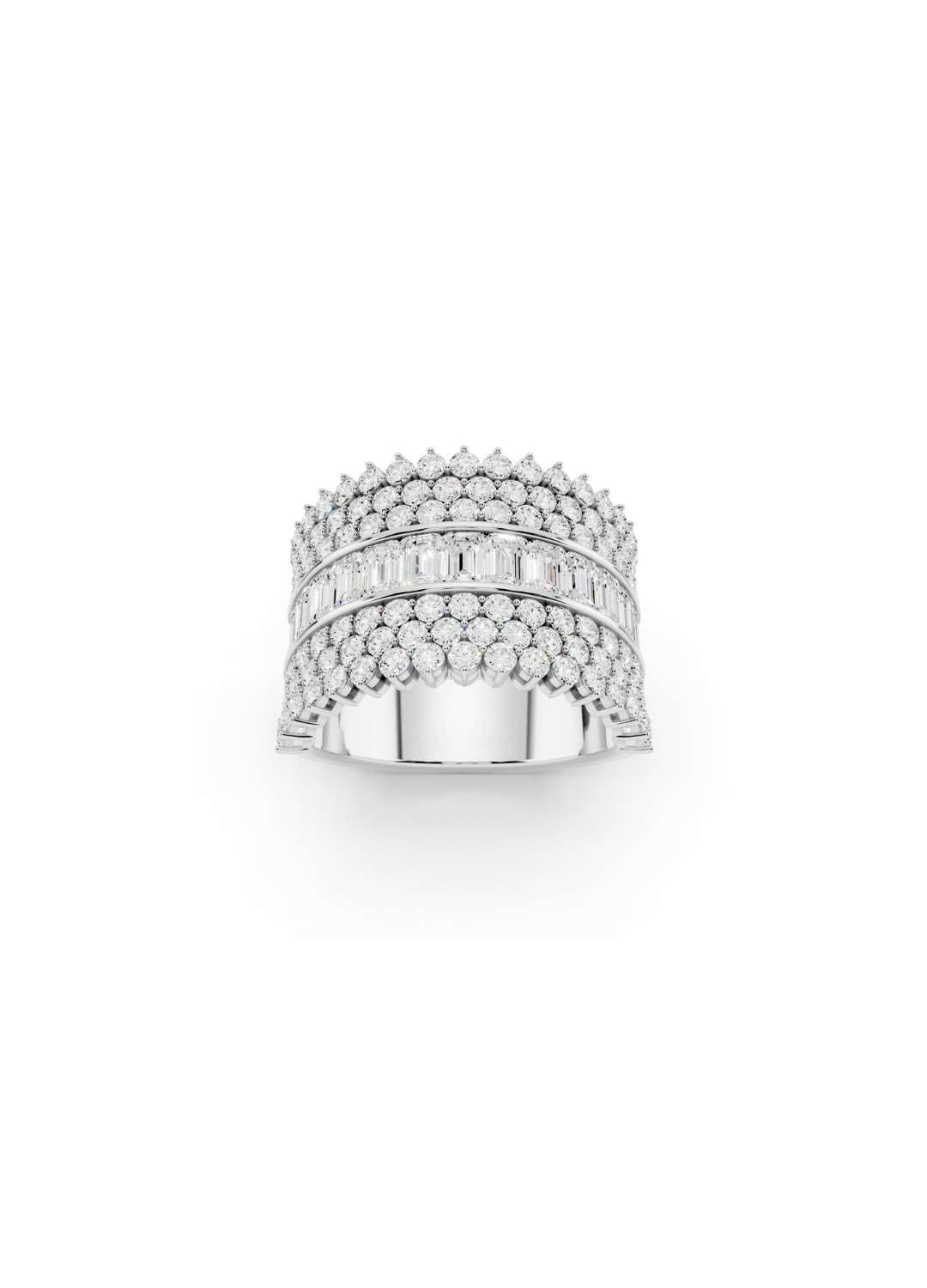 Baguette & Round Diamond Statement Band Image 12
