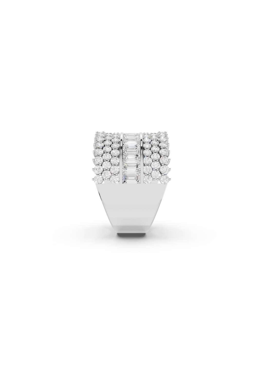 Baguette & Round Diamond Statement Band Image 14