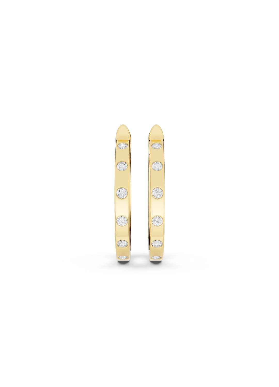 Bezel Diamond Hoop Earrings Image 3