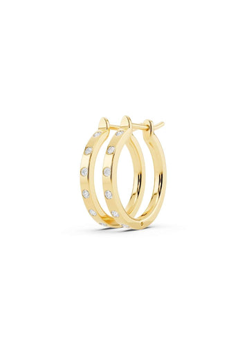 Bezel Diamond Hoop Earrings Image 1