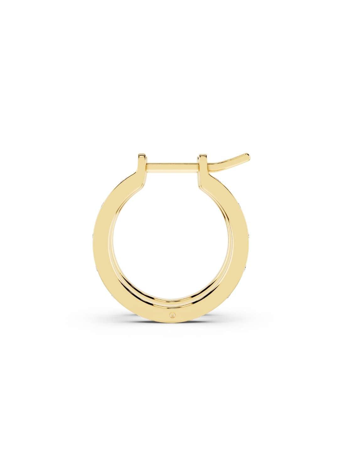 Bezel Diamond Hoop Earrings Image 5