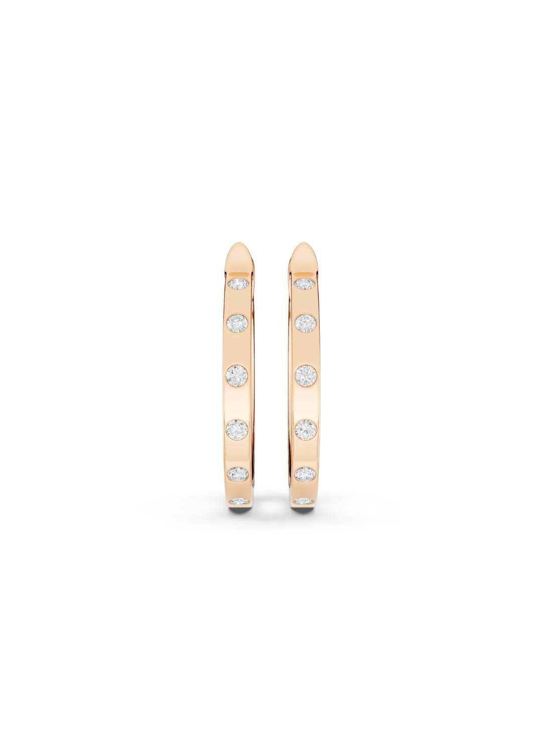 Bezel Diamond Hoop Earrings Image 7