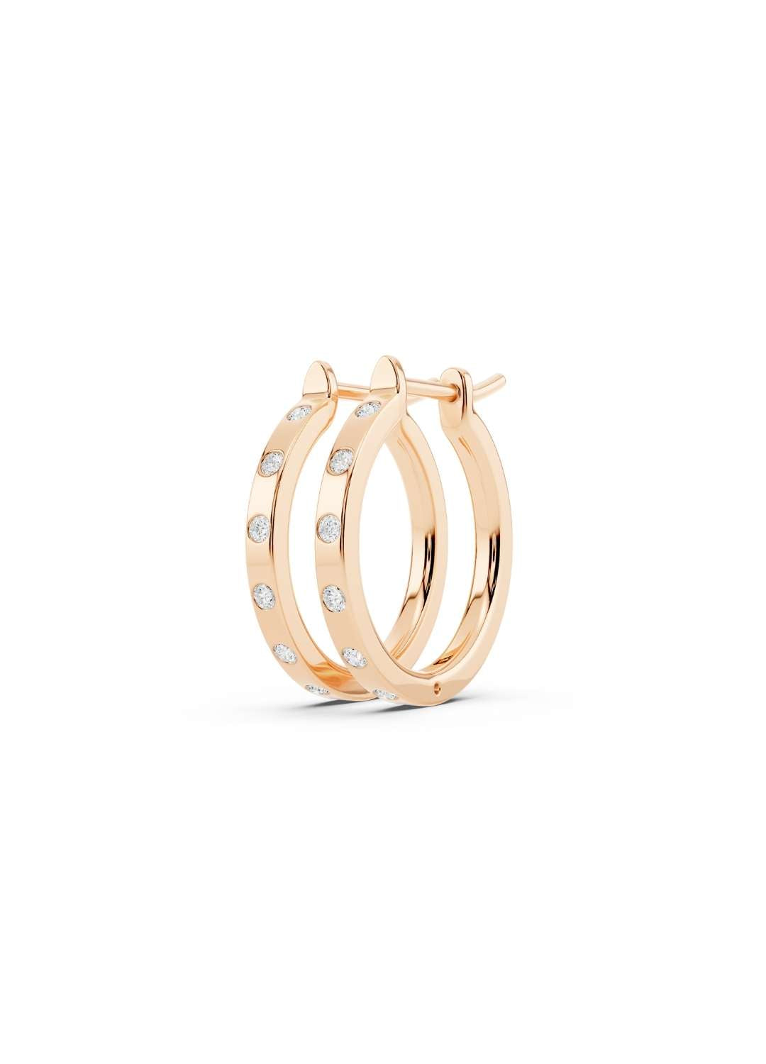 Bezel Diamond Hoop Earrings Image 6