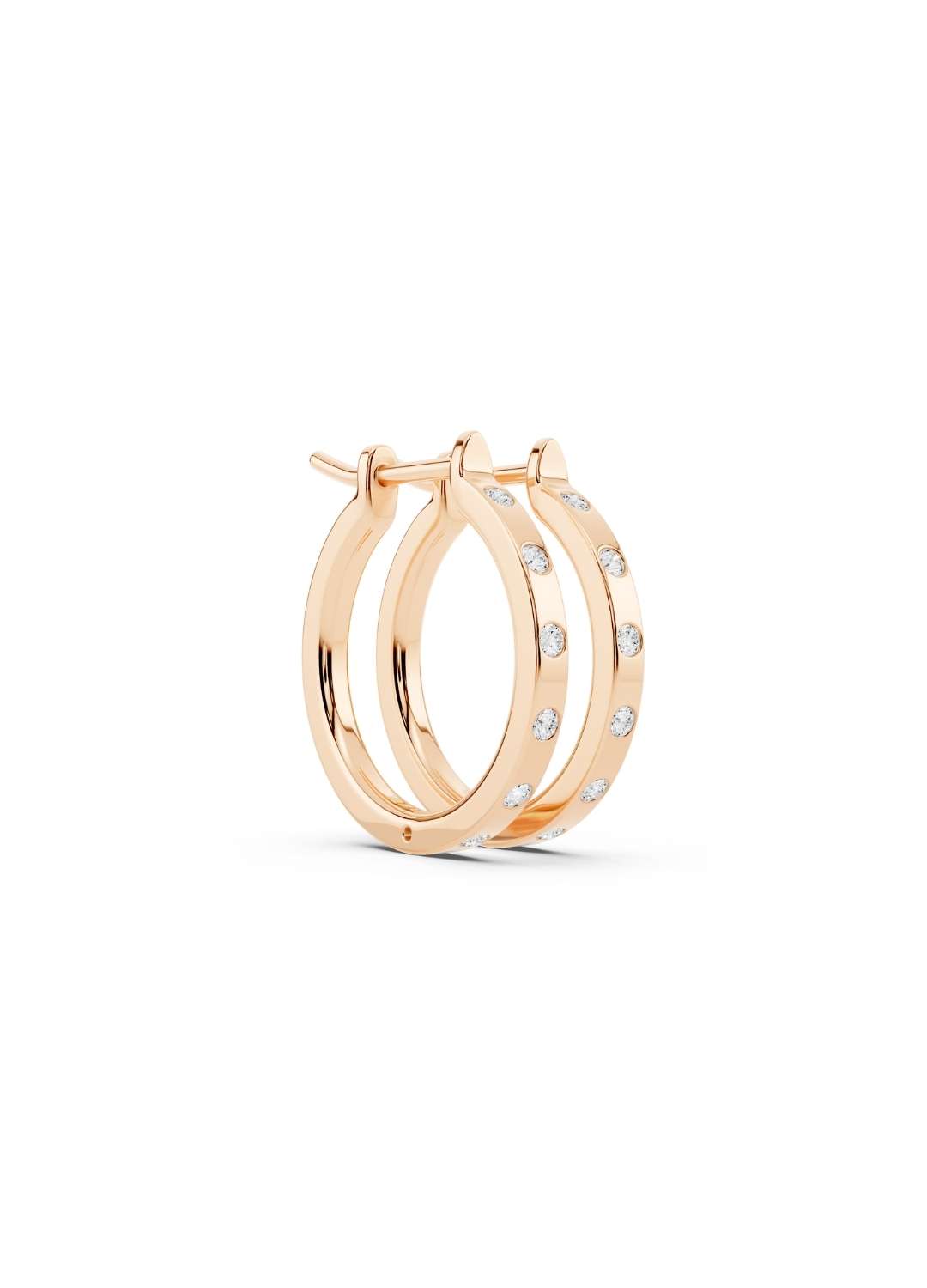 Bezel Diamond Hoop Earrings Image 8