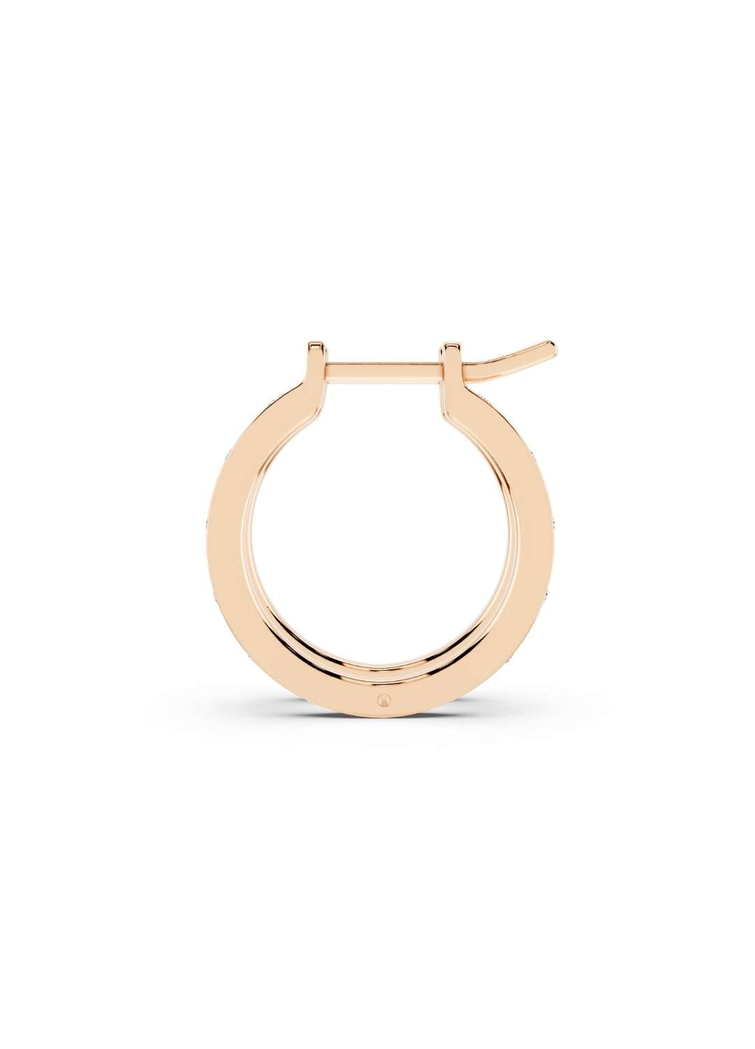 Bezel Diamond Hoop Earrings Image 10
