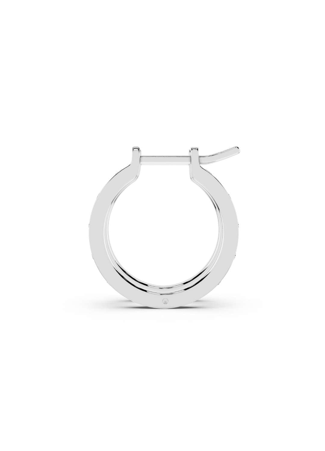 Bezel Diamond Hoop Earrings Image 15
