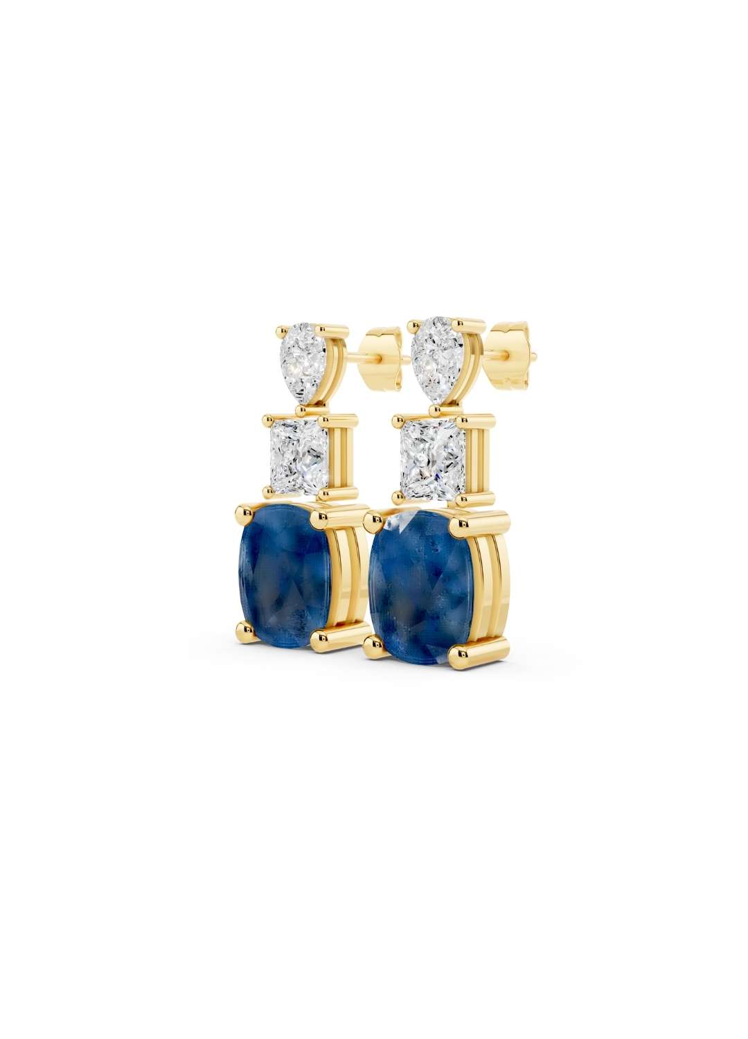 Blue Sapphire & Diamond Radiance Studs Image 2