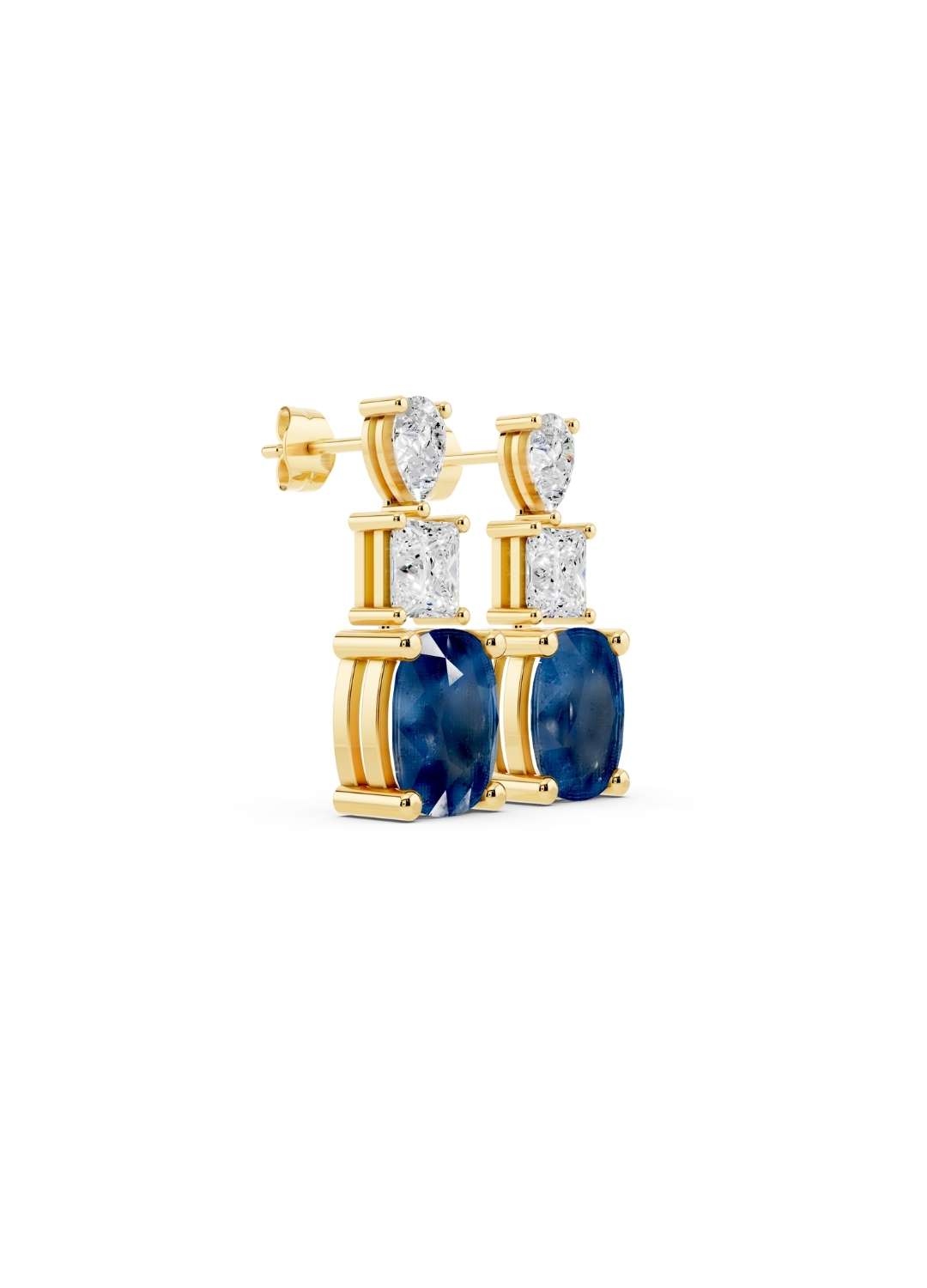 Blue Sapphire & Diamond Radiance Studs Image 3