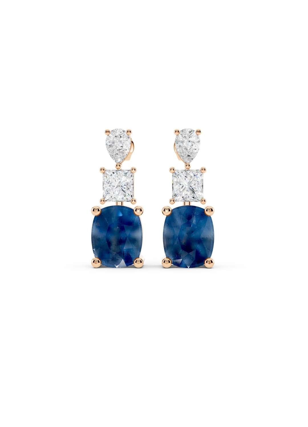 Blue Sapphire & Diamond Radiance Studs Image 5