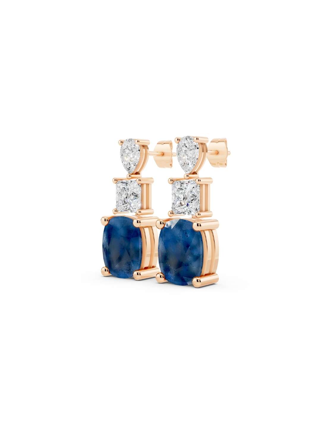 Blue Sapphire & Diamond Radiance Studs Image 6