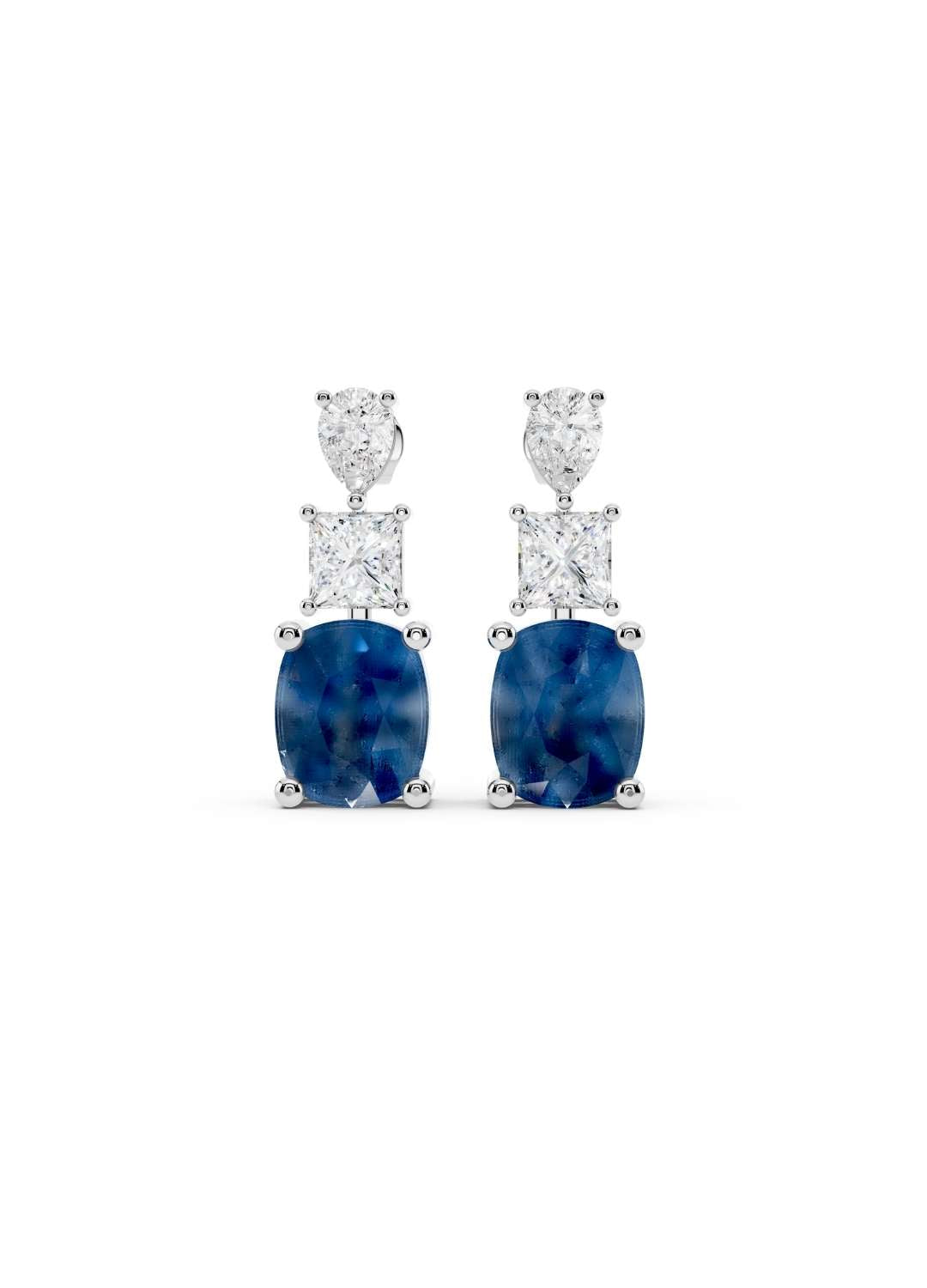 Blue Sapphire & Diamond Radiance Studs Image 9