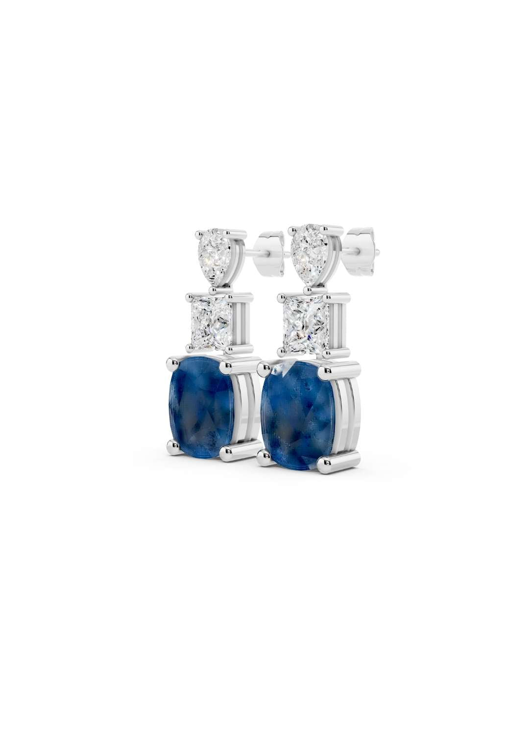 Blue Sapphire & Diamond Radiance Studs Image 10