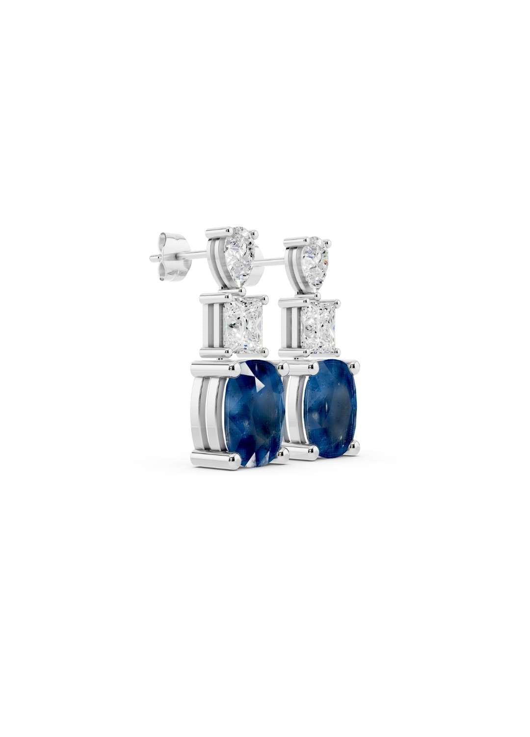 Blue Sapphire & Diamond Radiance Studs Image 11