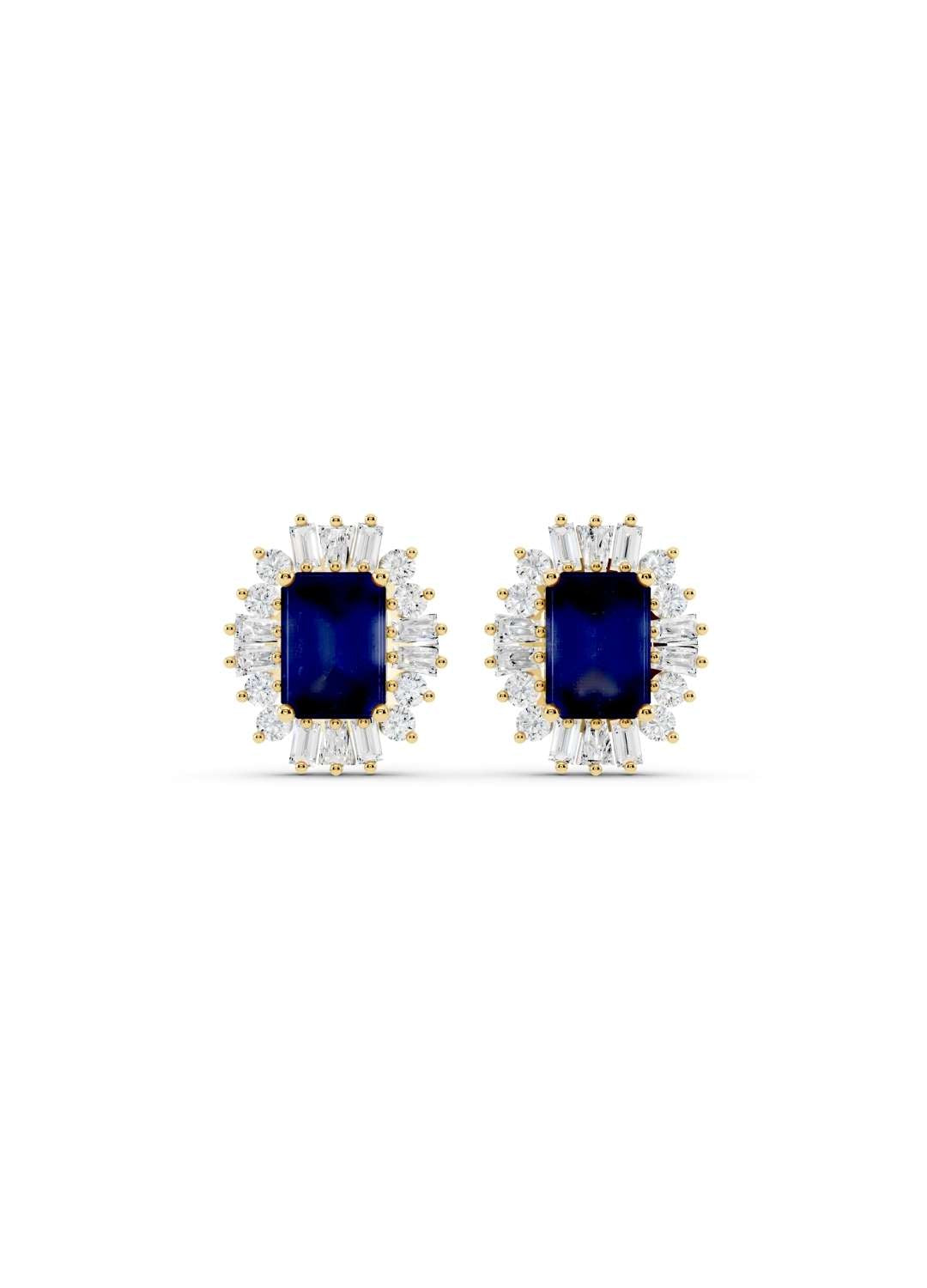 Blue Sapphire & Diamond Radiance Studs Image 1
