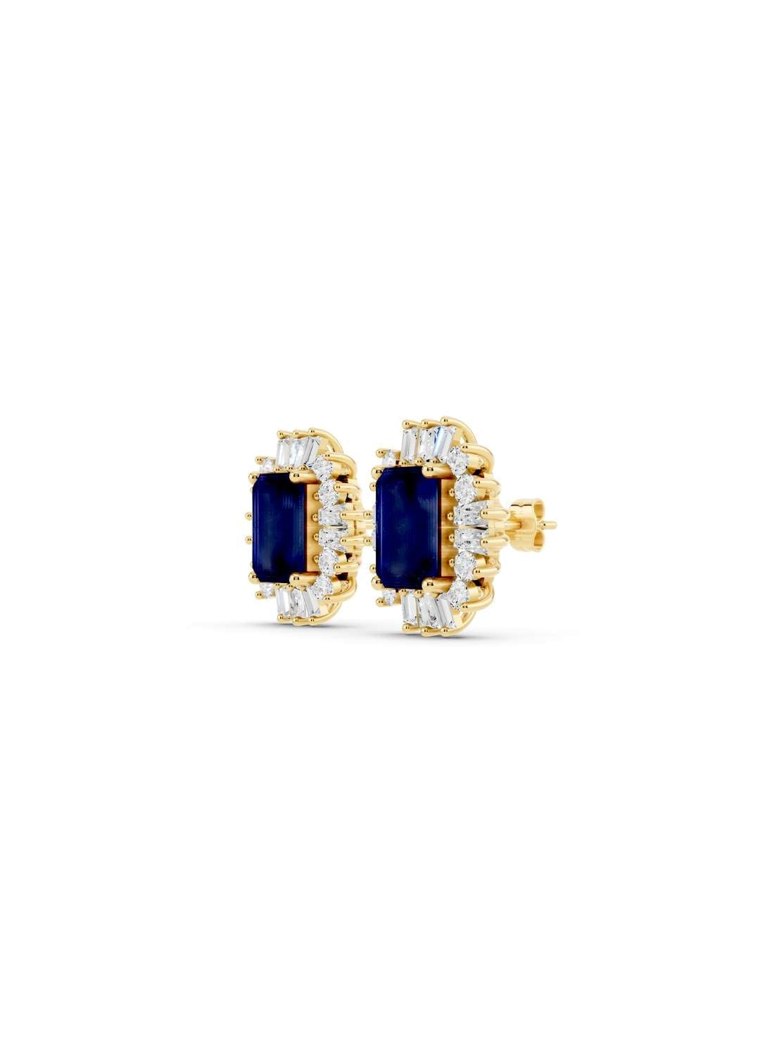 Blue Sapphire & Diamond Radiance Studs Image 2
