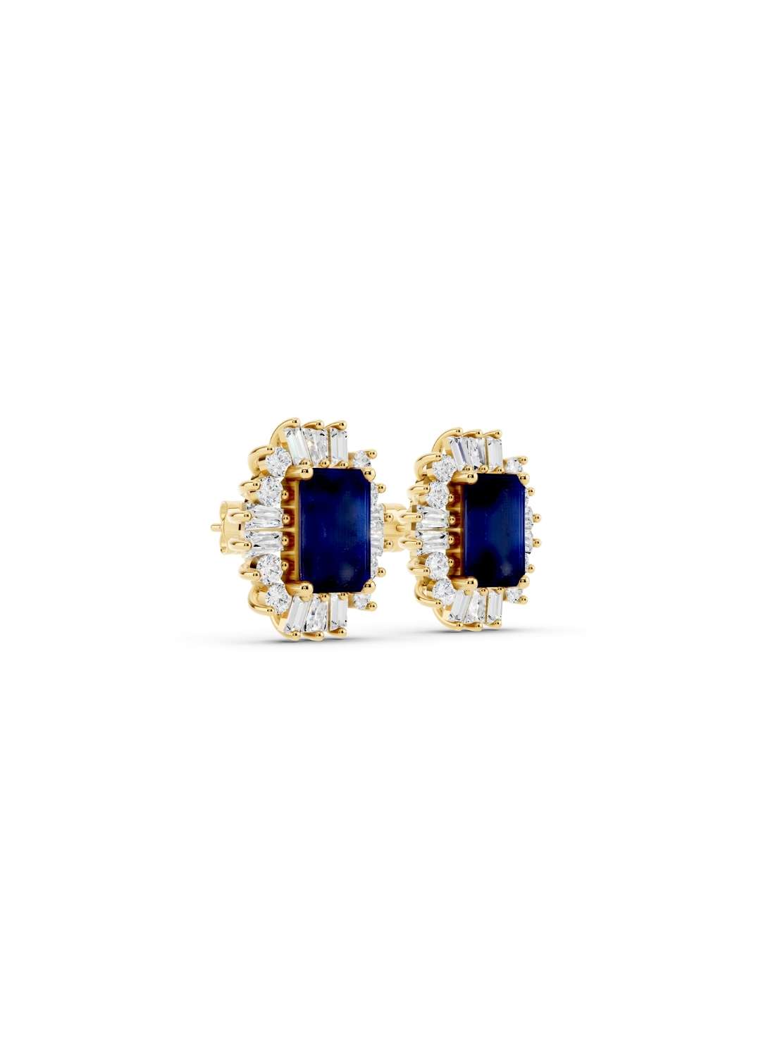 Blue Sapphire & Diamond Radiance Studs Image 3