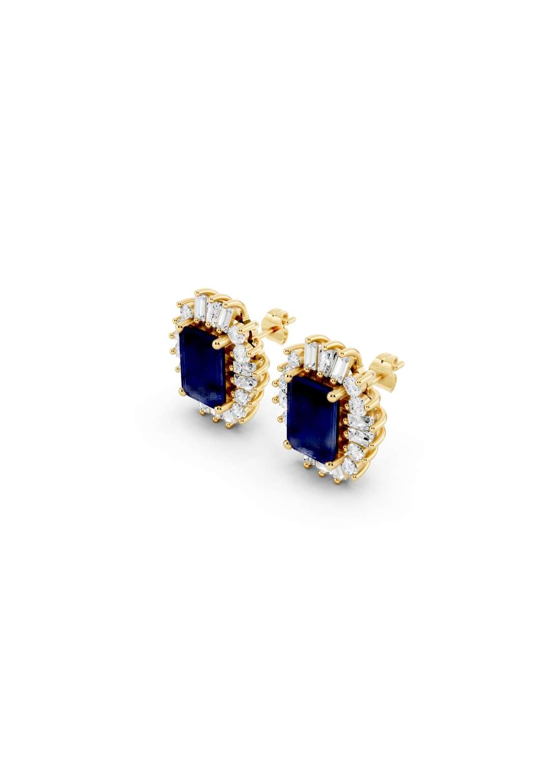 Blue Sapphire & Diamond Radiance Studs Image 4