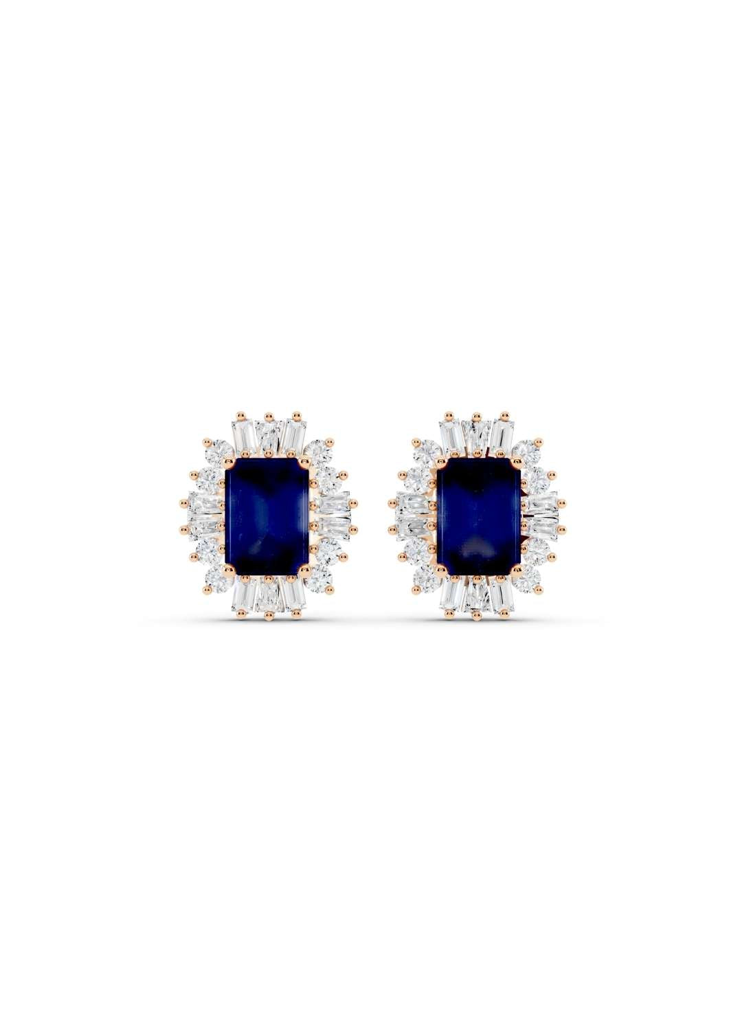 Blue Sapphire & Diamond Radiance Studs Image 6