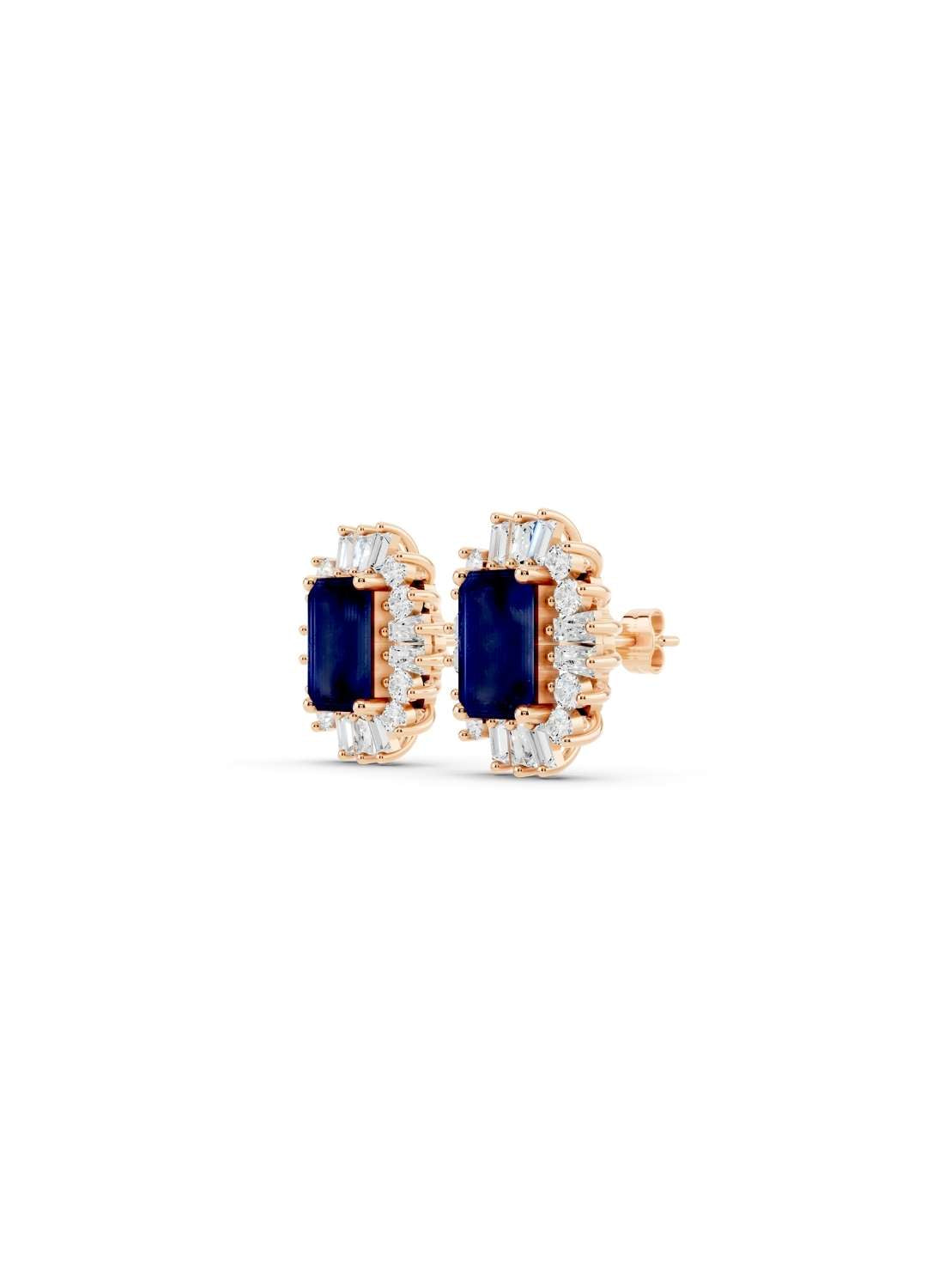 Blue Sapphire & Diamond Radiance Studs Image 7