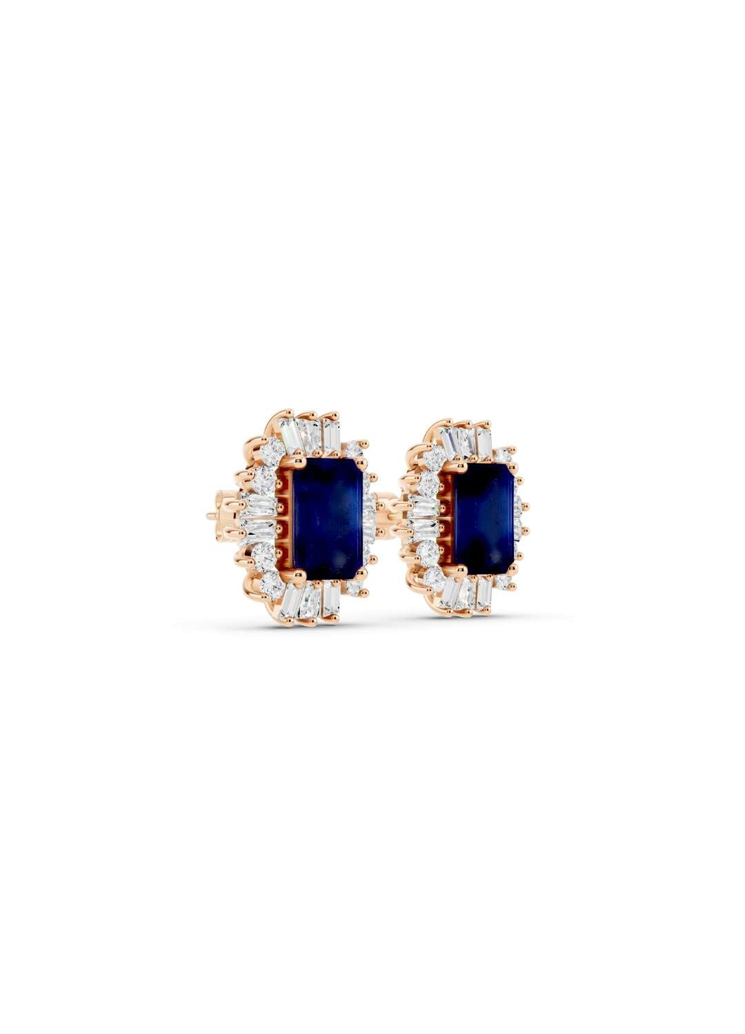 Blue Sapphire & Diamond Radiance Studs Image 8