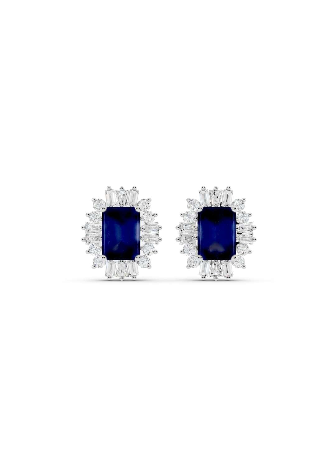 Blue Sapphire & Diamond Radiance Studs Image 11
