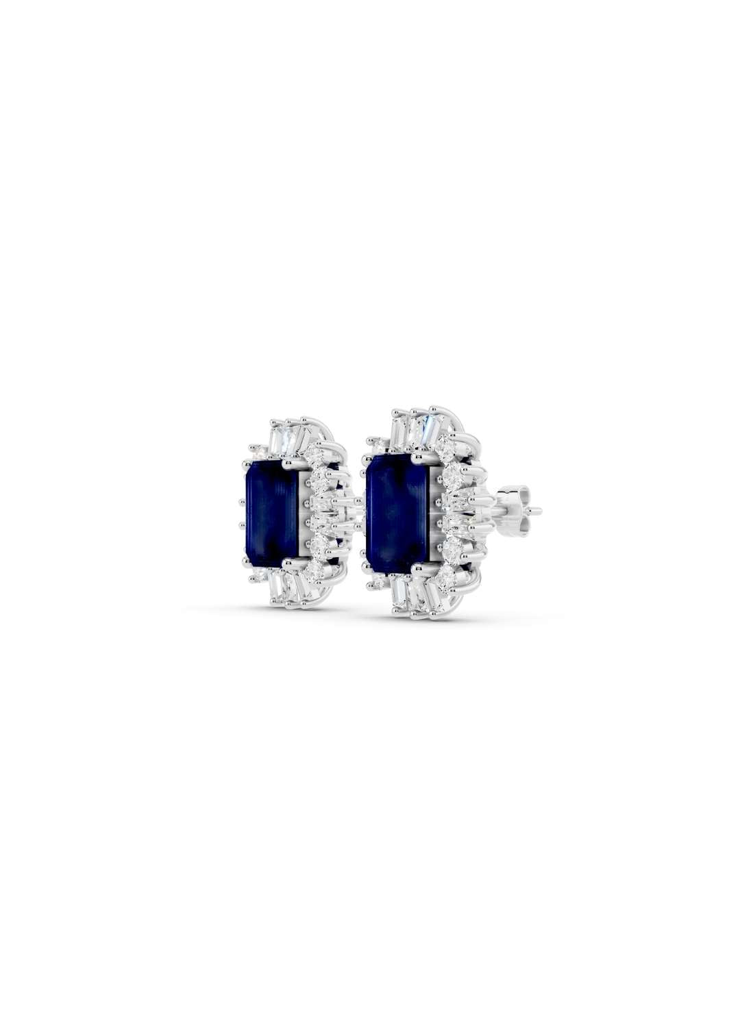 Blue Sapphire & Diamond Radiance Studs Image 12