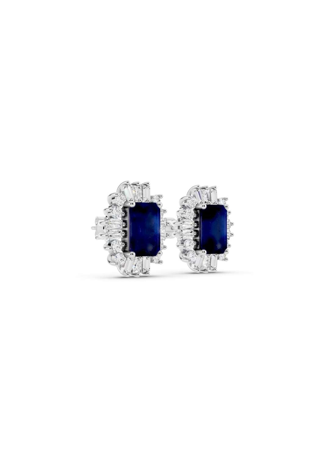 Blue Sapphire & Diamond Radiance Studs Image 13