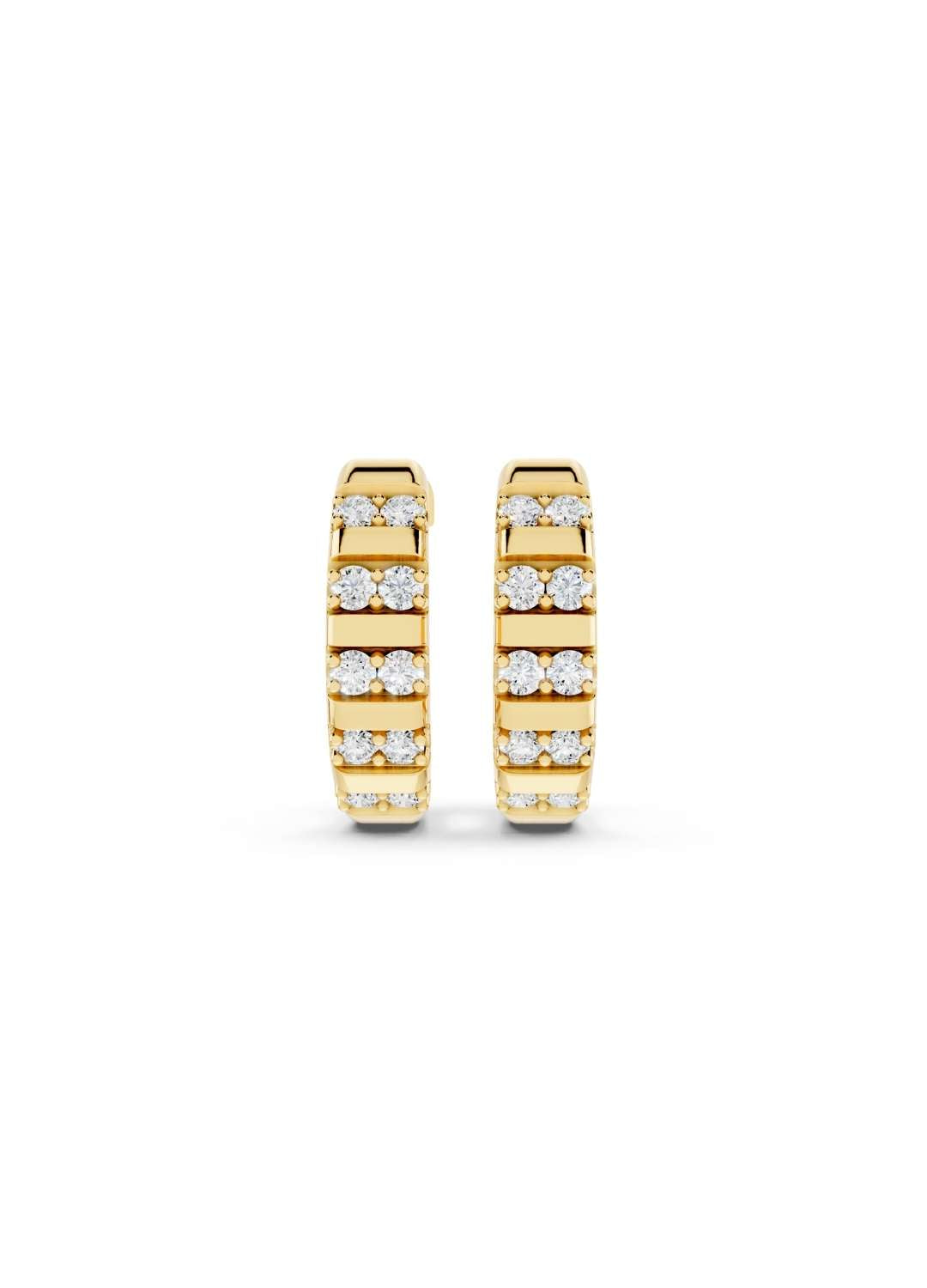 Channel-Set Diamond Huggie Hoops Image 4