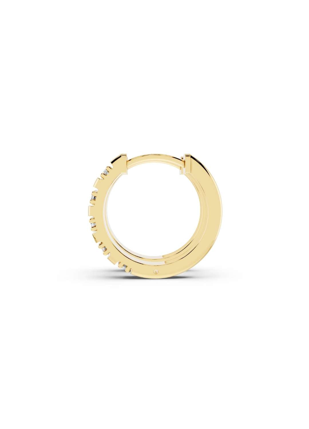 Channel-Set Diamond Huggie Hoops Image 5