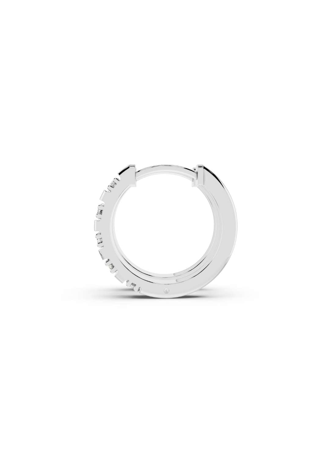 Channel-Set Diamond Huggie Hoops Image 15