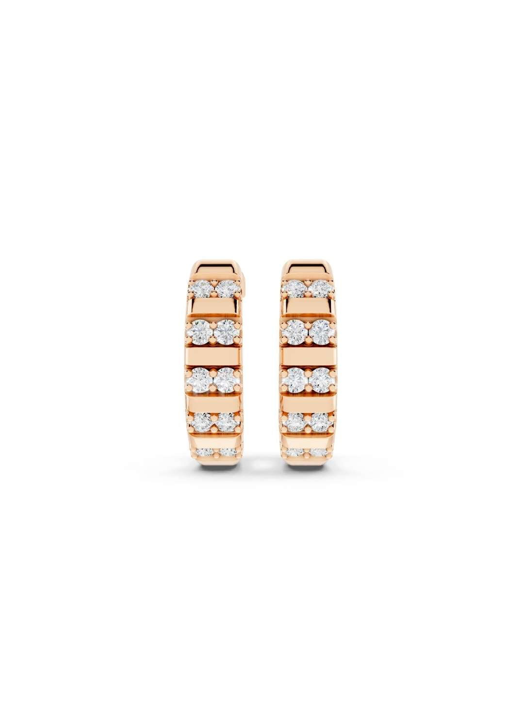 Channel-Set Diamond Huggie Hoops Image 9