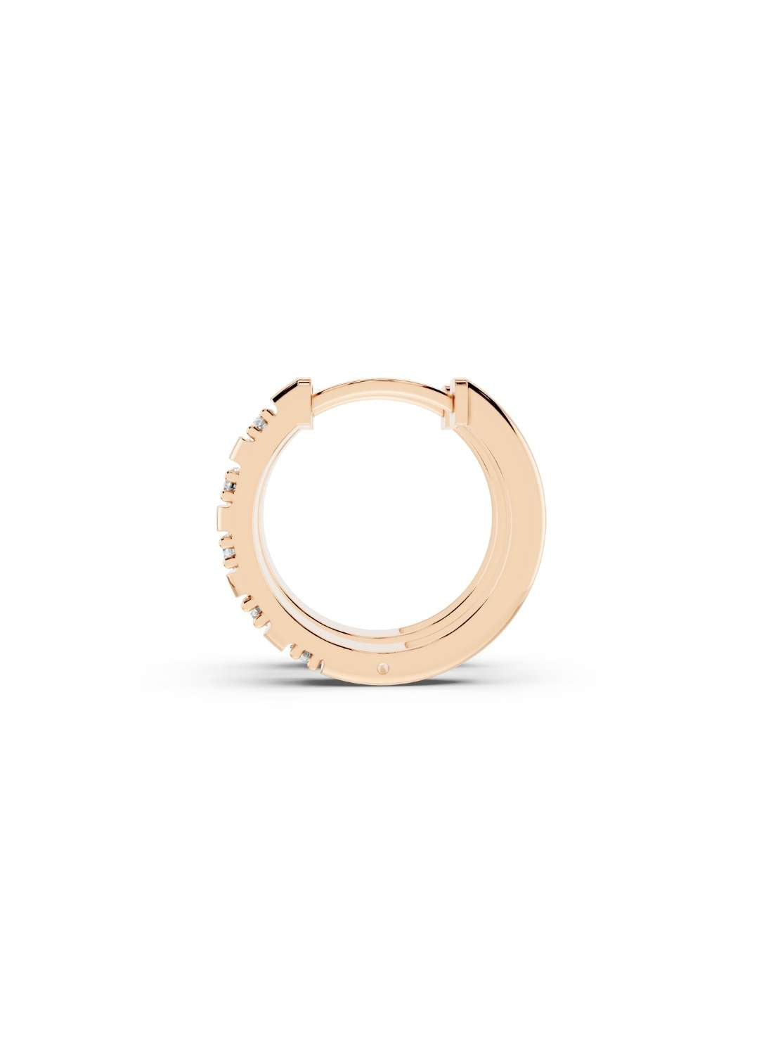 Channel-Set Diamond Huggie Hoops Image 10