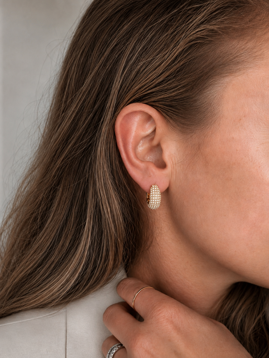 Pave Diamond Dome Earrings