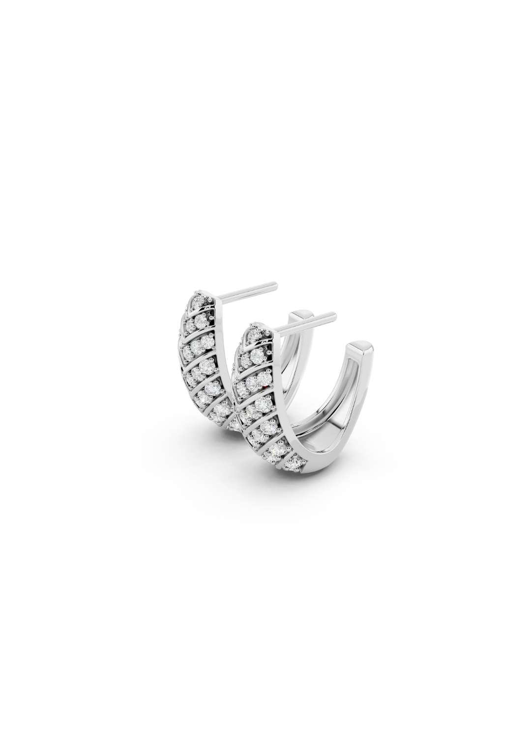 Chevron Diamond Earrings Image 14