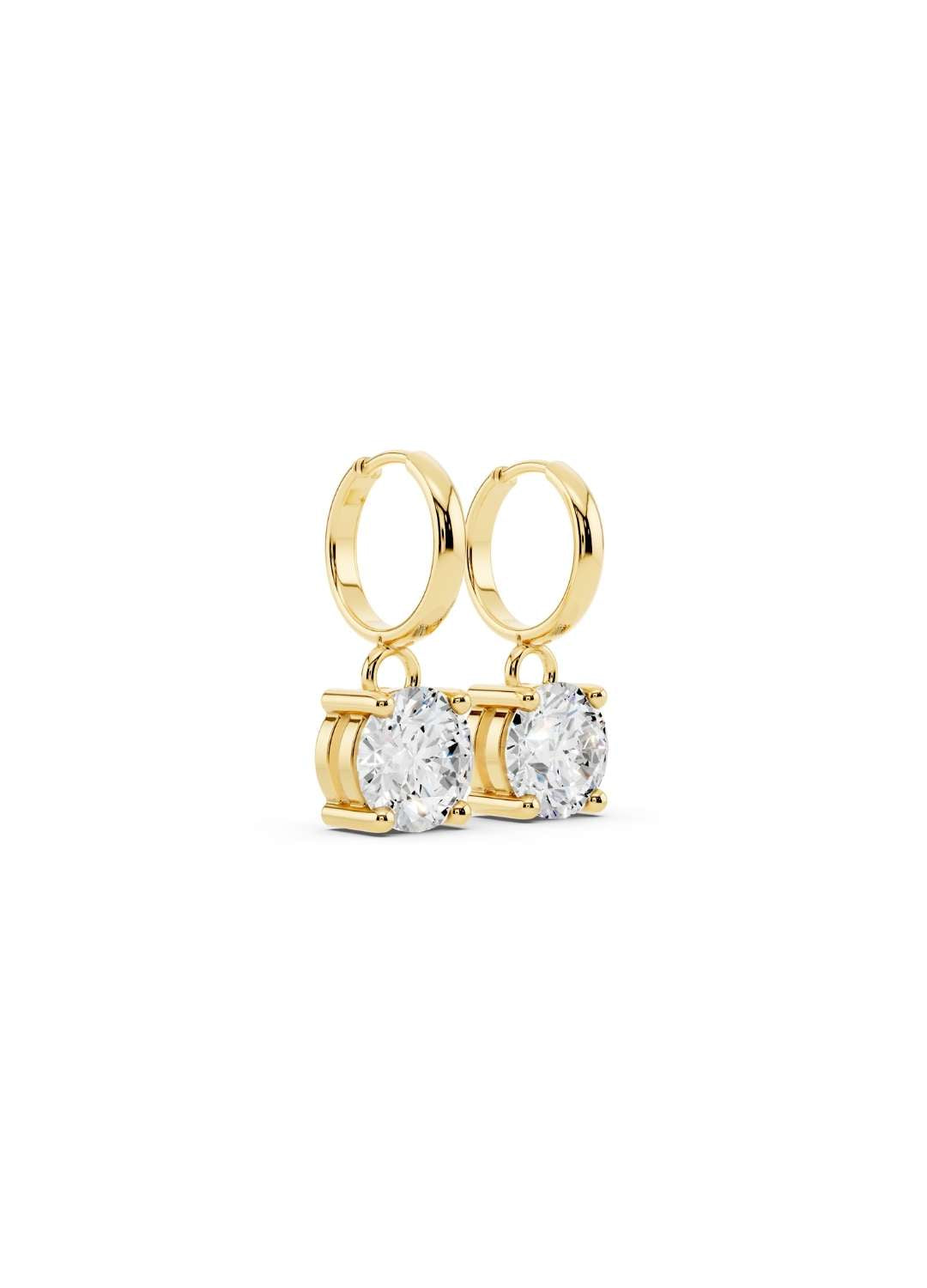 Classic Solitaire Drop Earrings Image 2