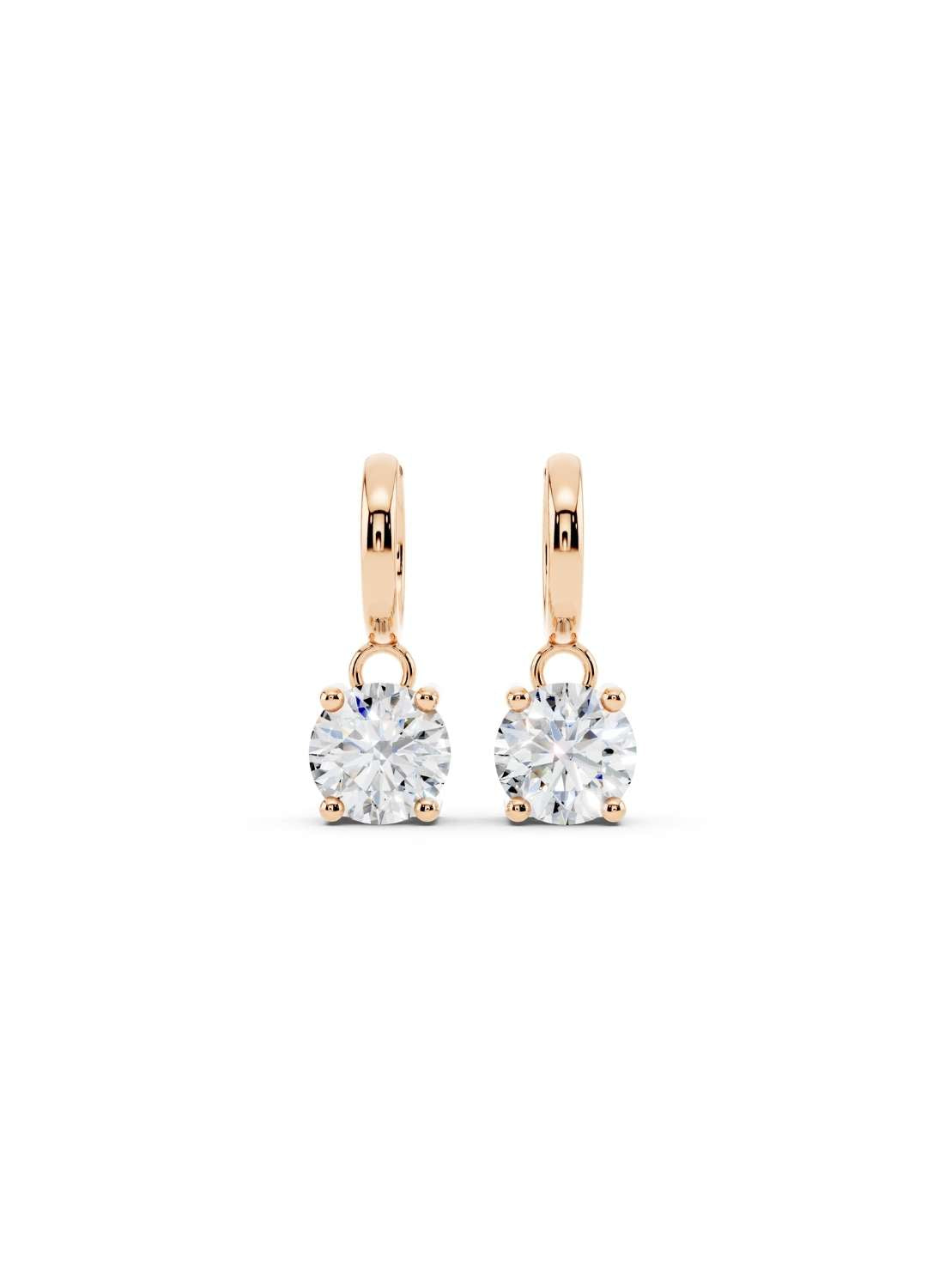 Classic Solitaire Drop Earrings Image 3