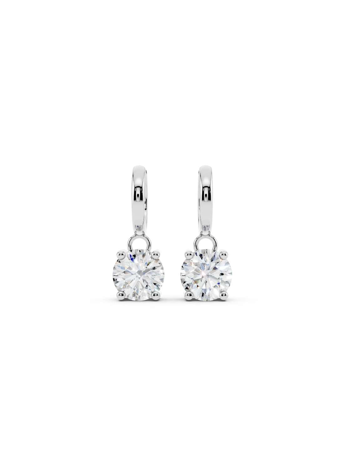 Classic Solitaire Drop Earrings Image 5
