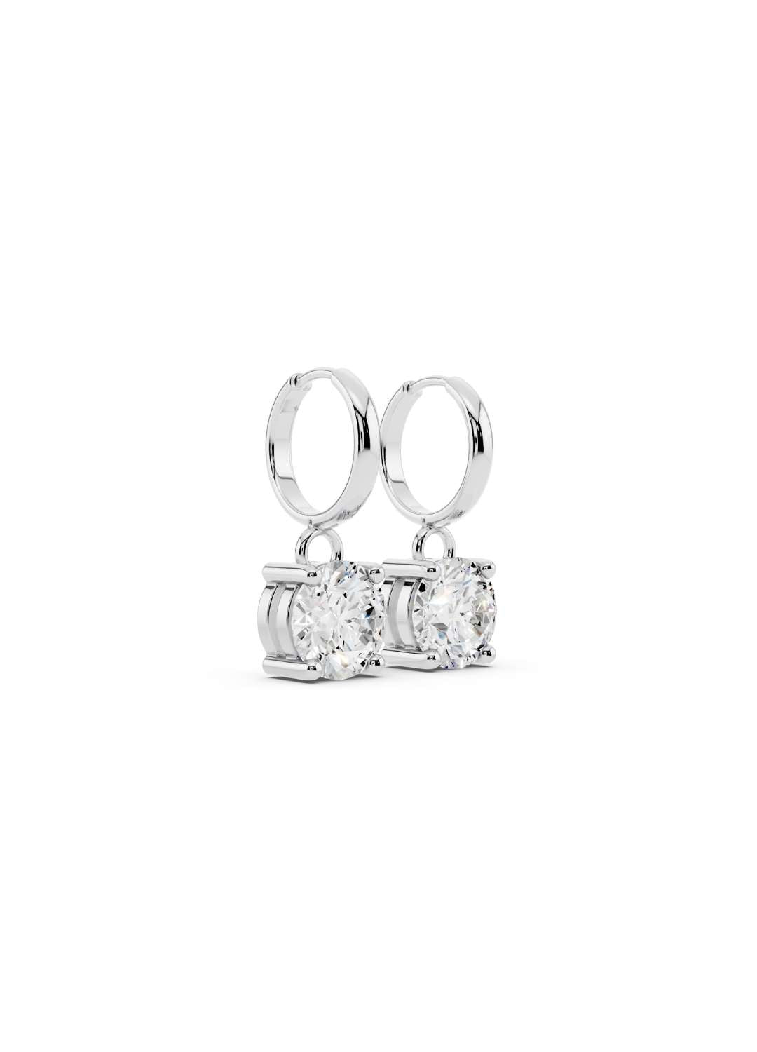 Classic Solitaire Drop Earrings Image 6