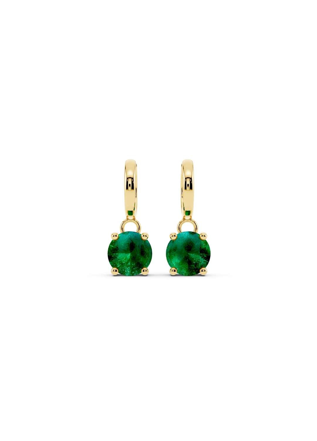 Classic Solitaire Emerald Drop Earrings Image 1