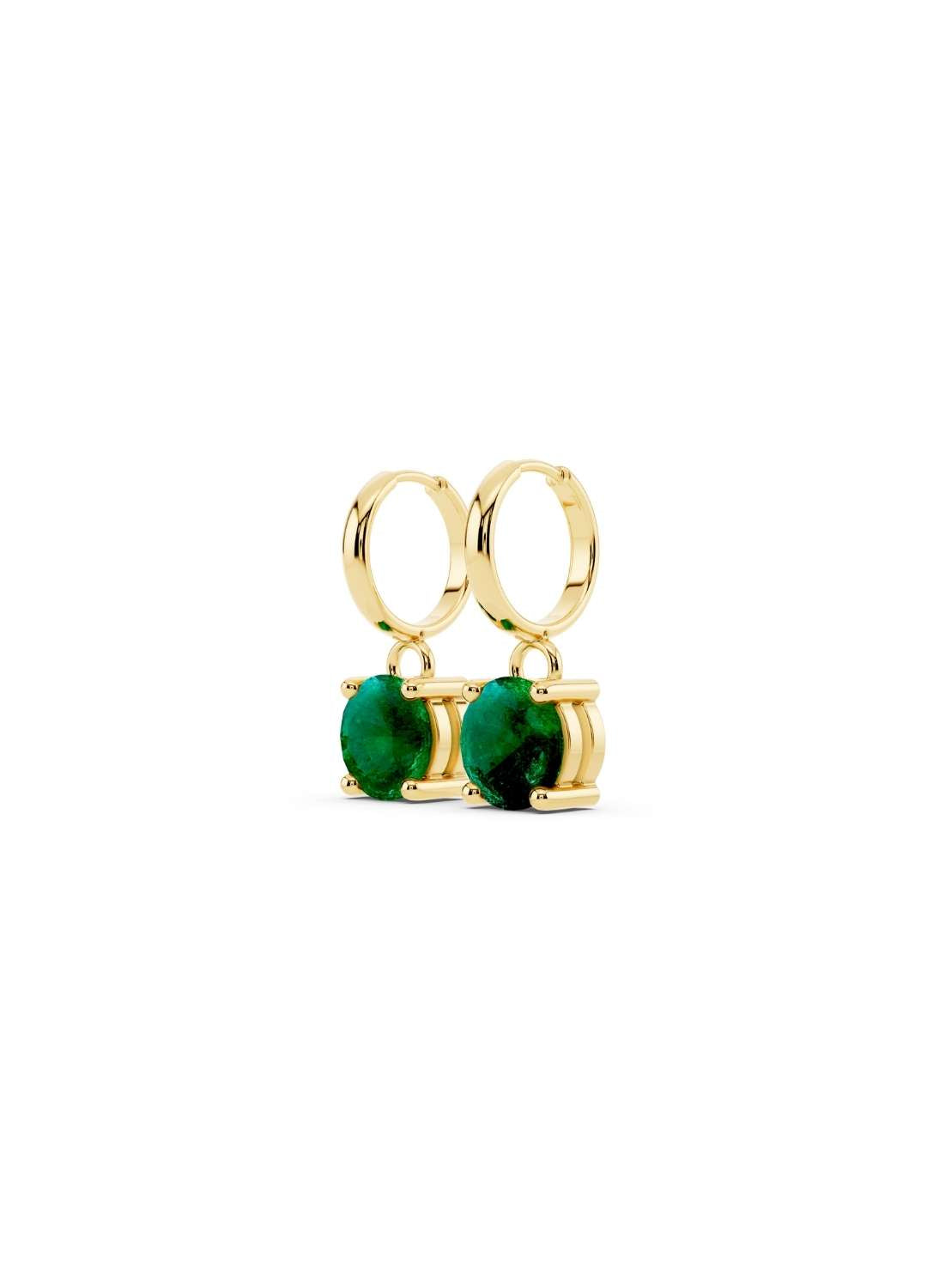 Classic Solitaire Emerald Drop Earrings Image 1