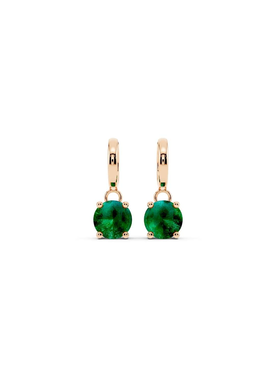 Classic Solitaire Emerald Drop Earrings Image 3