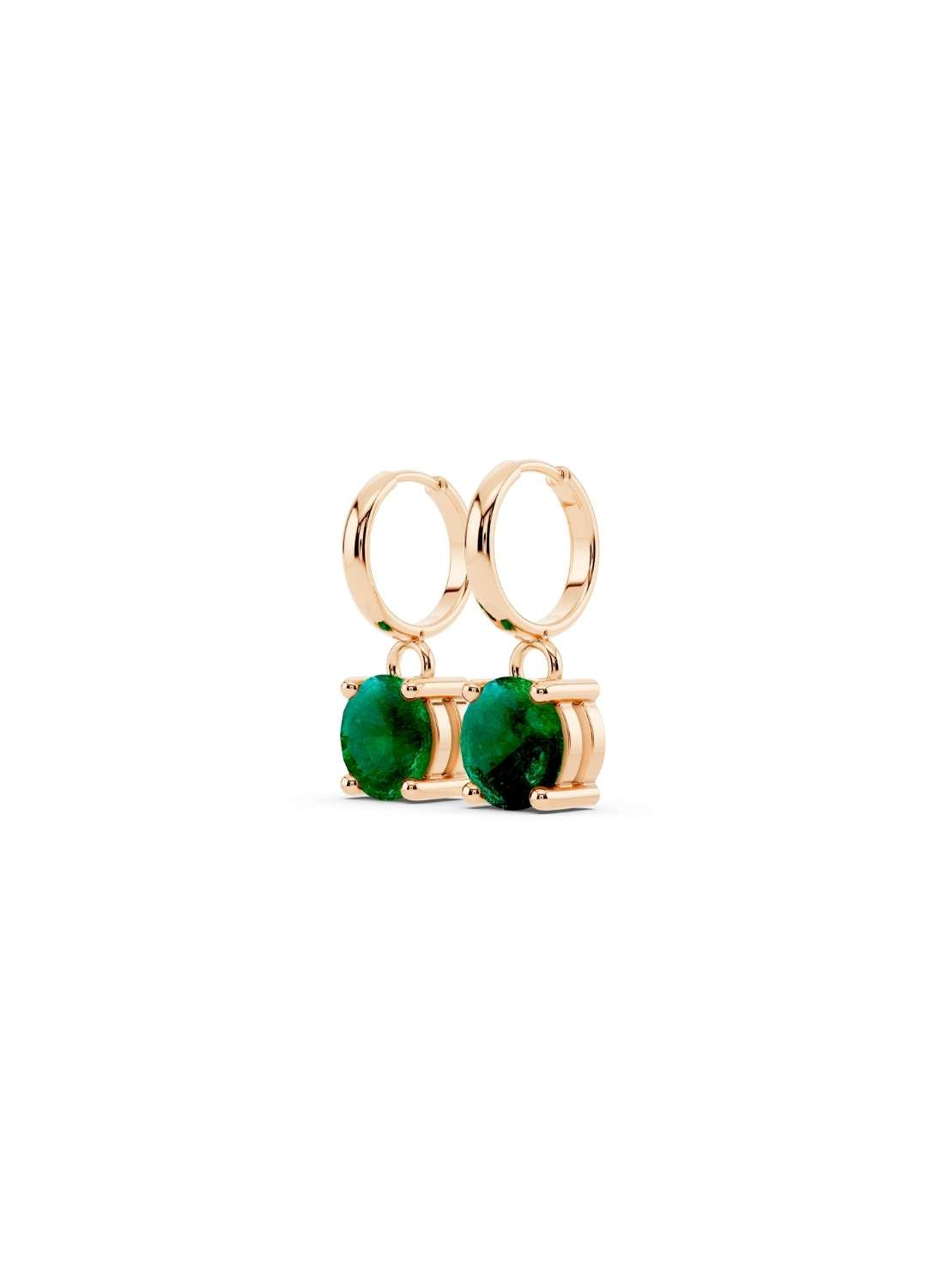 Classic Solitaire Emerald Drop Earrings Image 4