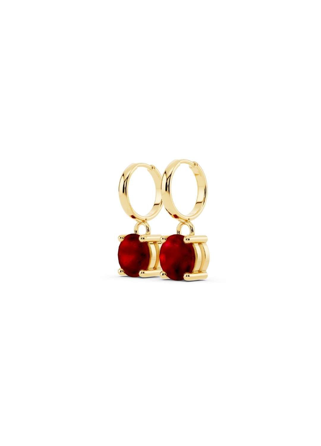 Classic Solitaire Ruby Drop Earrings Image 1