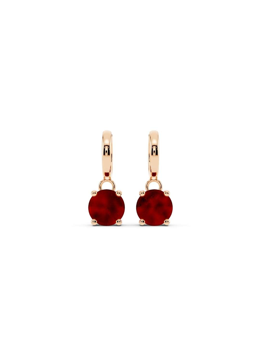 Classic Solitaire Ruby Drop Earrings Image 3
