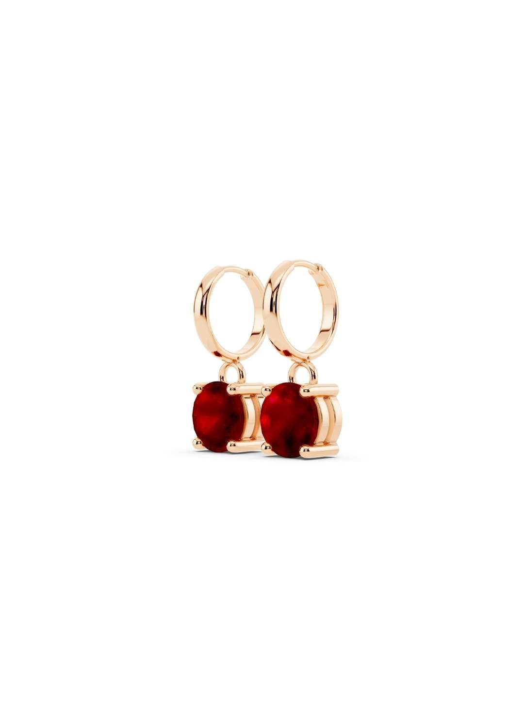 Classic Solitaire Ruby Drop Earrings Image 4
