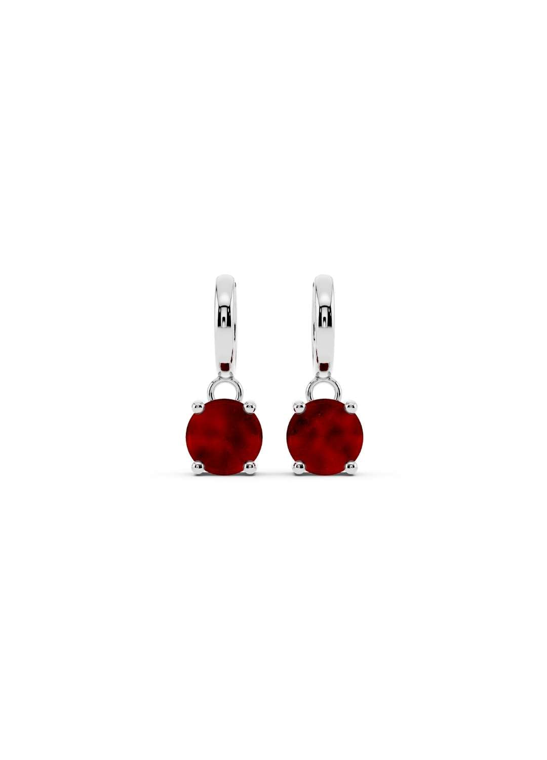 Classic Solitaire Ruby Drop Earrings Image 5