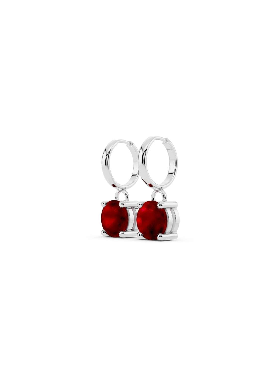 Classic Solitaire Ruby Drop Earrings Image 6