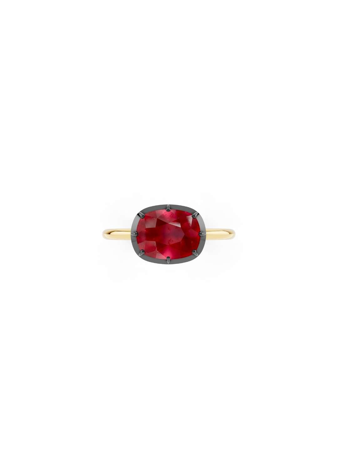 Cushion Cut Ruby Georgian Ring Image 1