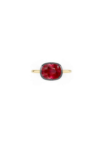 Cushion Cut Ruby Georgian Ring Image 1