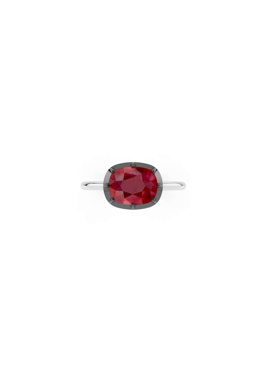 Cushion Cut Ruby Georgian Ring Image 6